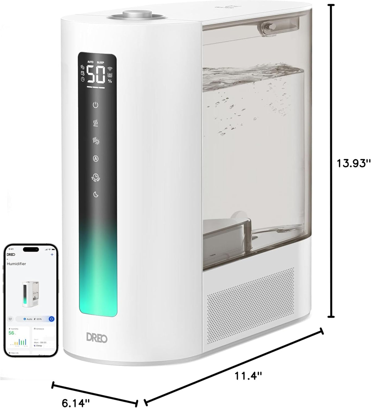 DREO 6L Smart Humidifiers for Bedroom, Warm & Cool Mist for Large Room