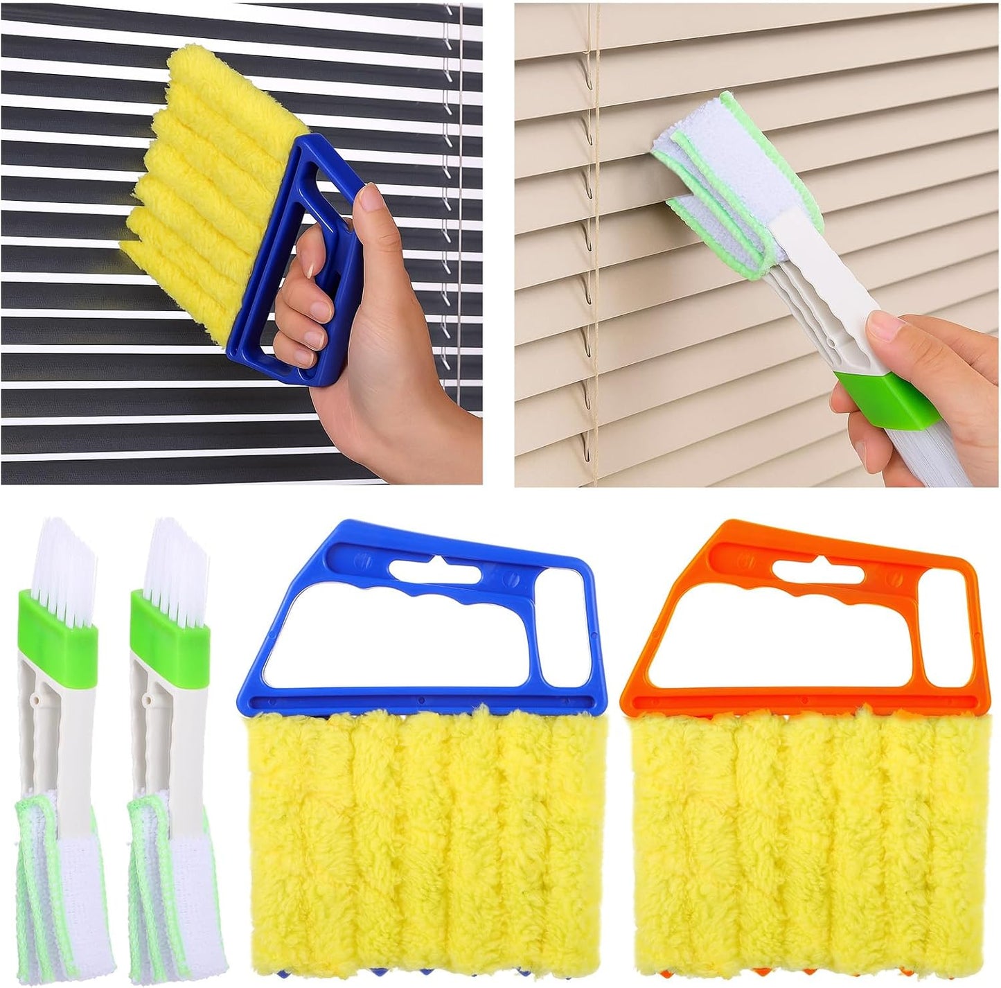4 Pcs Blind Cleaner Tool 7 Finger Microfiber Window Blind Duster | for Cleaning, Washable, Mini Blinds Cleaner Duster Tool, for Cleaning Blinds, Ventilation Vents, Fans, and Air Conditioner
