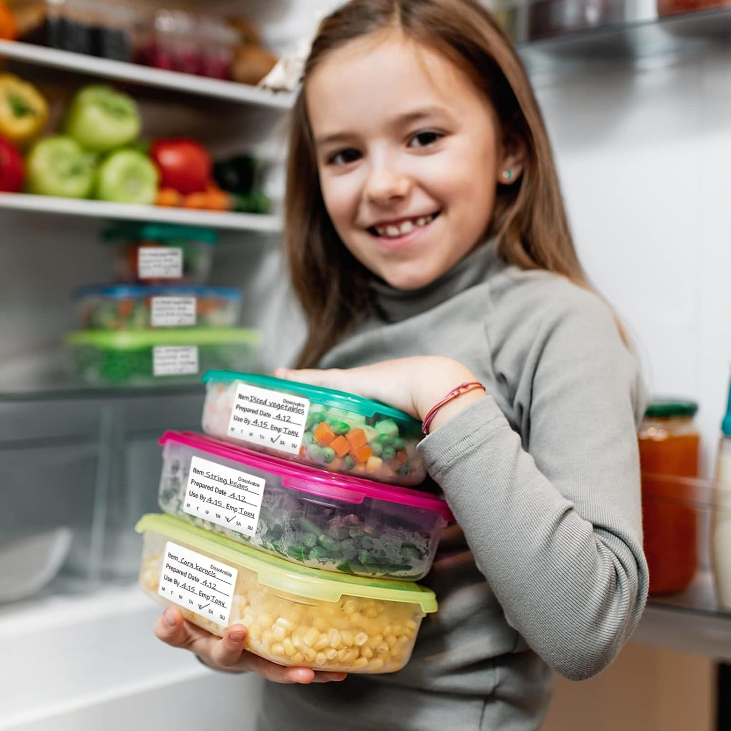L LIKED 250 Dissolvable Labels 2"x 2" Use By Food Rotation Storage Label