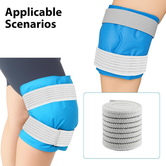 4Pack Elastic Ice Pack Straps,35.5" x 2" Reusable Fastening Bands