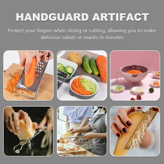 Yardwe Mandoline Slicer Food Safety Holder Plastic Green | Hand Protection, Cutting Control, Grating Support, Stable Pushing, for Vegetable Prep and Chopping