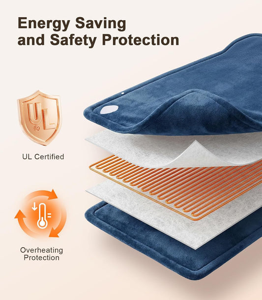 Heat Wrap for Neck Shoulder and Back, Fathers Day Ideal Gifts for Men Dad Him, Portable Weighted Warm Pad with 10 Heat 4 Timers 26"x 35"