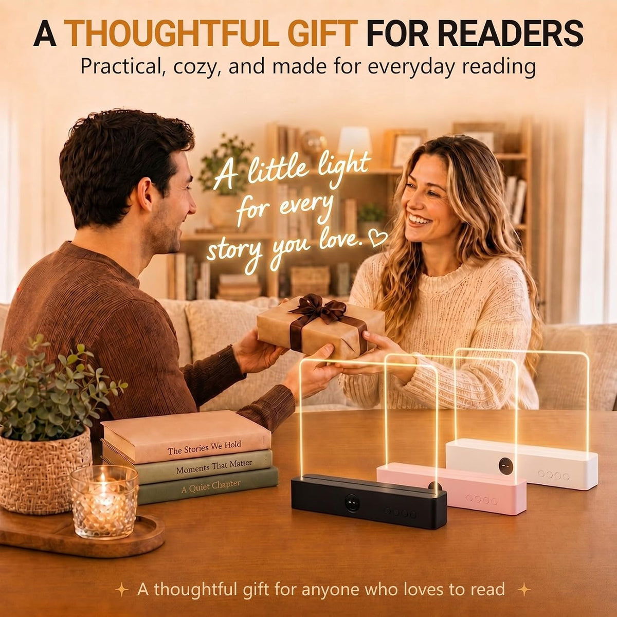 30 LED Book Light & Night Light 2 in 1, Flat Book Light White
