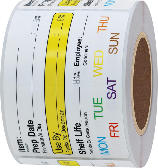 Hybsk 2 x 3 Inch Removable Freezer Food Labels- Easy Clean Leaves No Residue Food Storage Freezer Stickers Perfect for Reusable Containers 300 Stickers (Type 2)