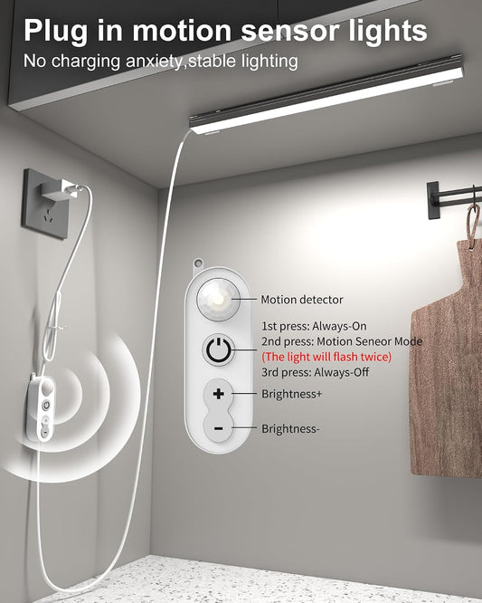 ASOKO Motion Sensor Dimmable Led Under Cabinet Light, 12" Cool White
