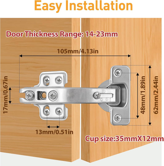 Cabinet Hinge Repair Plate Kit, 12Pcs Hinges Repair Fixing Plates | Stainless Steel for Kitchen Cupboard Door Replacement Rust Resistant With Mounting Screw