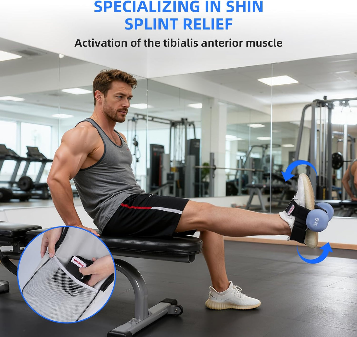 Original Dumbbell Foot Attachment Heavy Duty Durable, Practical Leg Ankle Curl Attachment Adjustable, Tbialis Raise Trainer Weight Holder Foot Strap for Weight Monkey Feet Foot Weights for Exercise