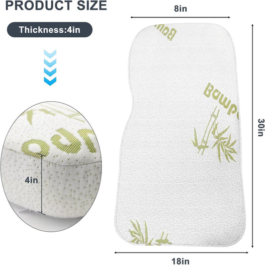 Knee Pillow for Side Sleepers, 100% Memory Foam Filling Leg Pillow for Side Sleeping, 4" Height Leg Pillow for Relieving Leg, Back, and Knee Pain Breathable & Pressure-Relieving Support - 18"x30"x4"