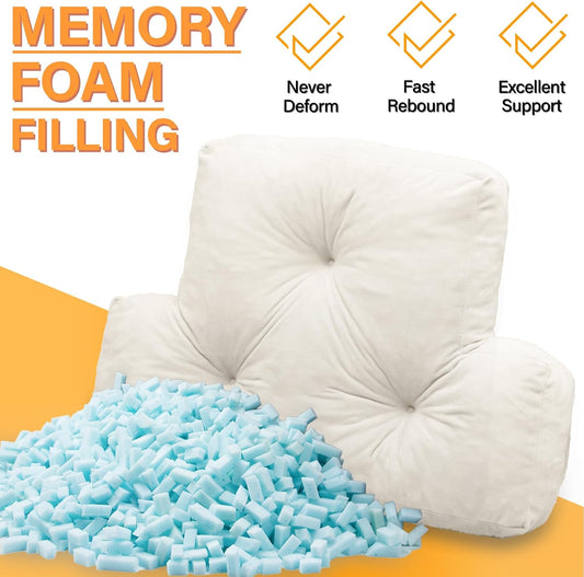 1 MIDDLE ONE Back Pillow for Chair, Memory Foam Lumbar Pillow for Back Support, Back Rest Cushion for Office, Sofa, Couch Sitting, Recliner, Bed and Lower Back Pain (Grey)