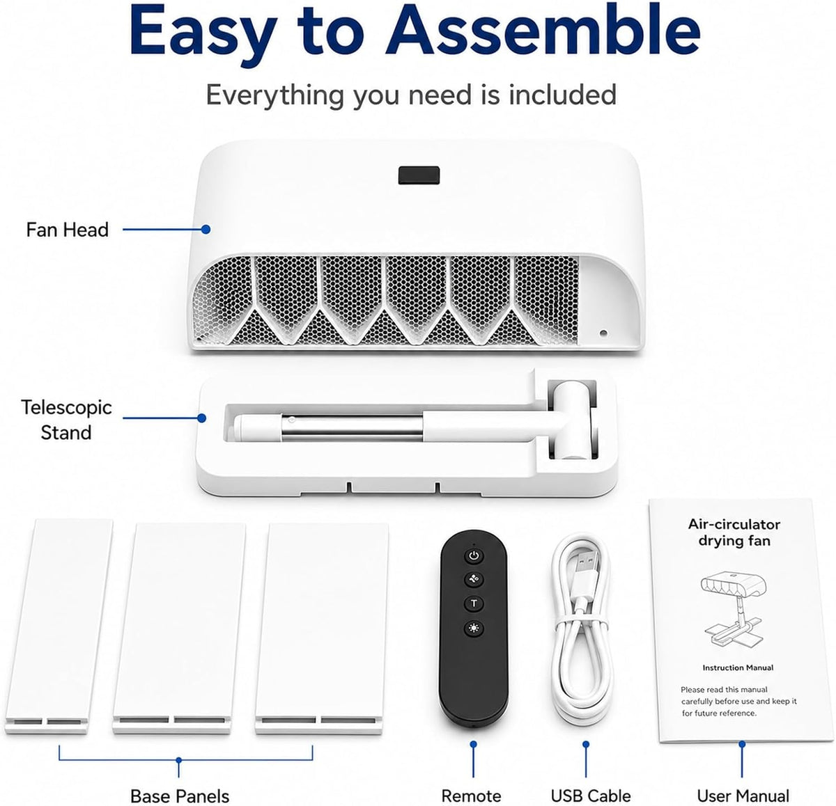 Rechargeable Bed Cooling Fan Under Sheets for Hot Sleepers