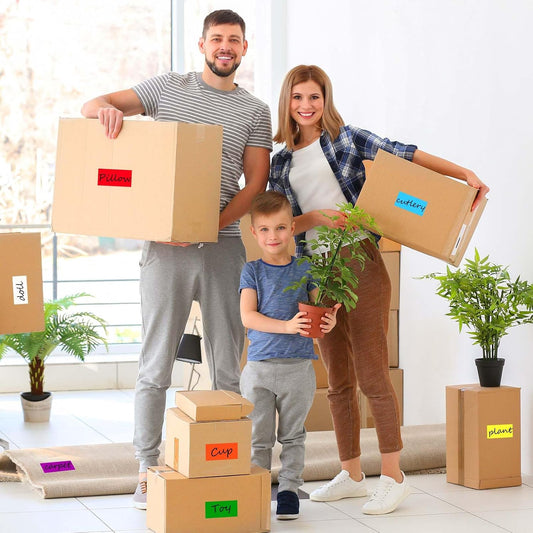 Removable Large Moving Labels for Boxes, 4 x 2 Inch Waterproof Colored Labels Stickers,Moving Supplies Packing Labels for Storage Bins, Jars, and Freezer Food, Kitchen, Office (240 PCS)