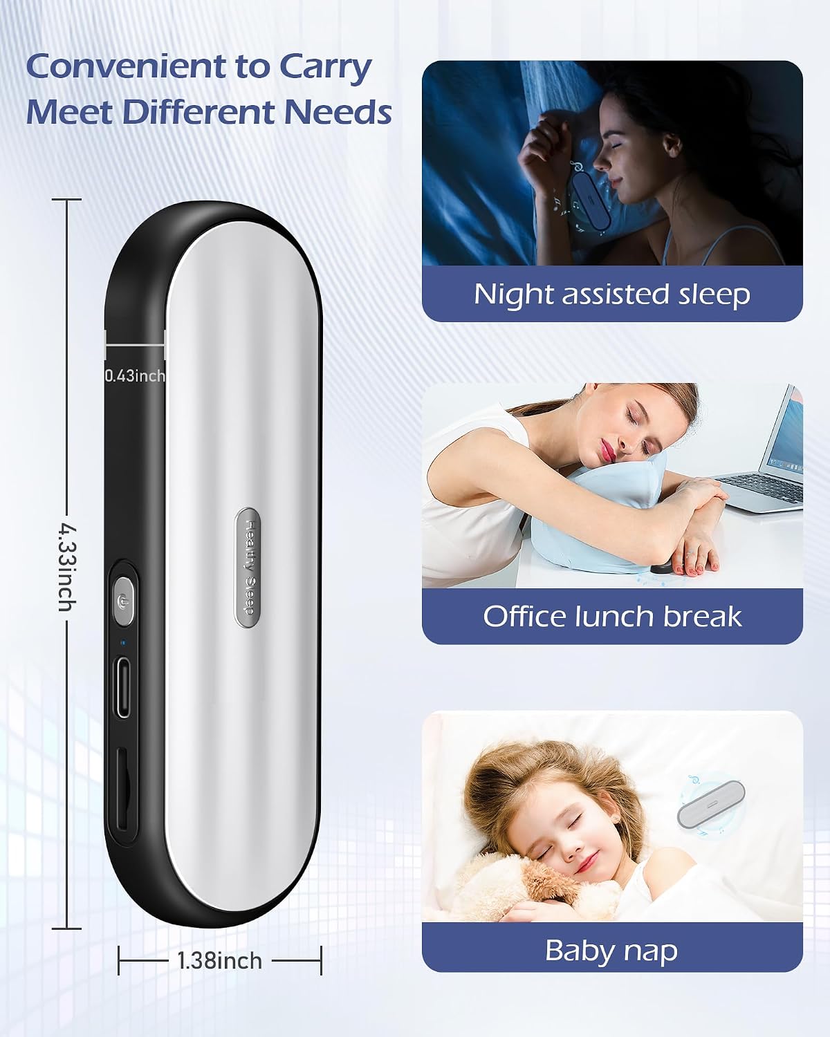 Under Pillow Bluetooth Speaker for Sleep: Private Bone Conduction Portable Speaker with White Noise - Long Battery Life for Soothing Sleep Sound (White)