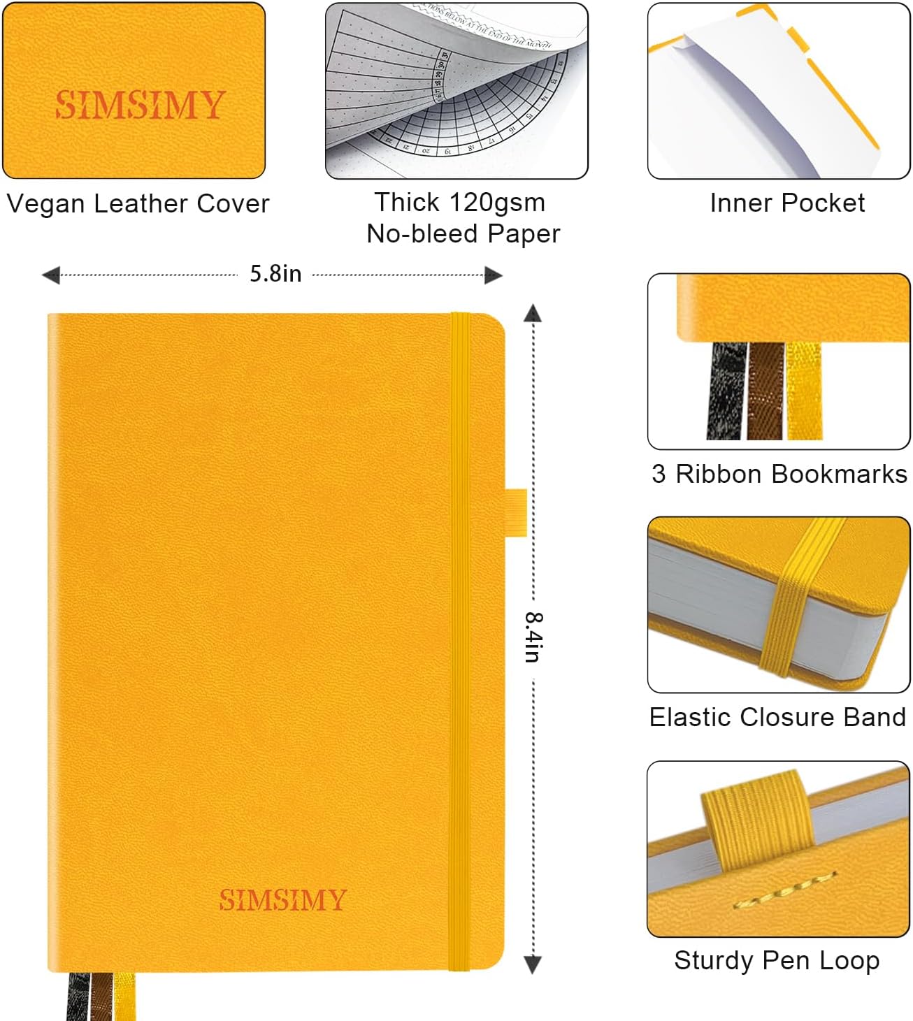 Premade Dotted Journal Notebook with Bullet Templates, Pre-made Dot Grid Journaling with Undated Weekly & Monthly Planner, Various Trackers - 12 Month Organization, A5 Hardcover
