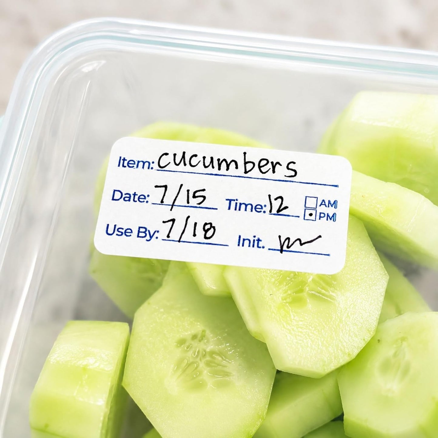 Water Dissolvable Food Prep Rotation Labels, 1 x 2, 500/Roll | Writable Prep Date and Use By Stickers for Homes, Restaurants, Kitchens, Freezers, Meal Prep and Food Storage. Made in USA
