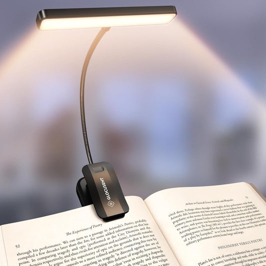 Glocusent 630nm Red Light Reading Light, 26 LED Zero Blue Light Book Lamp | Eye-Care 3 Amber Colors & Brightness Dimmable, Pocket Clip on Lamp, Gifts for Book Lovers, New Mom, Nurse, Men, Women, Travel