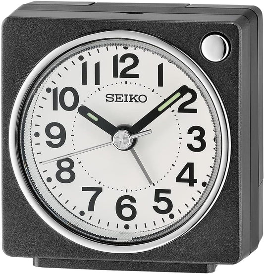 SEIKO Fuji Dark Bedroom Alarm Clock, Metallic Black