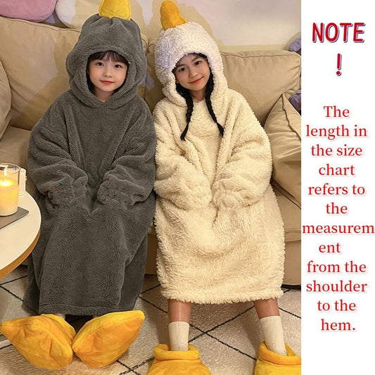 Goose Blanket Hoodie Onesie Adult & Kid | Oversized Warm Duck Wearable Hoodie Blanket with Sleeves,Cozy Sleeping Bag
