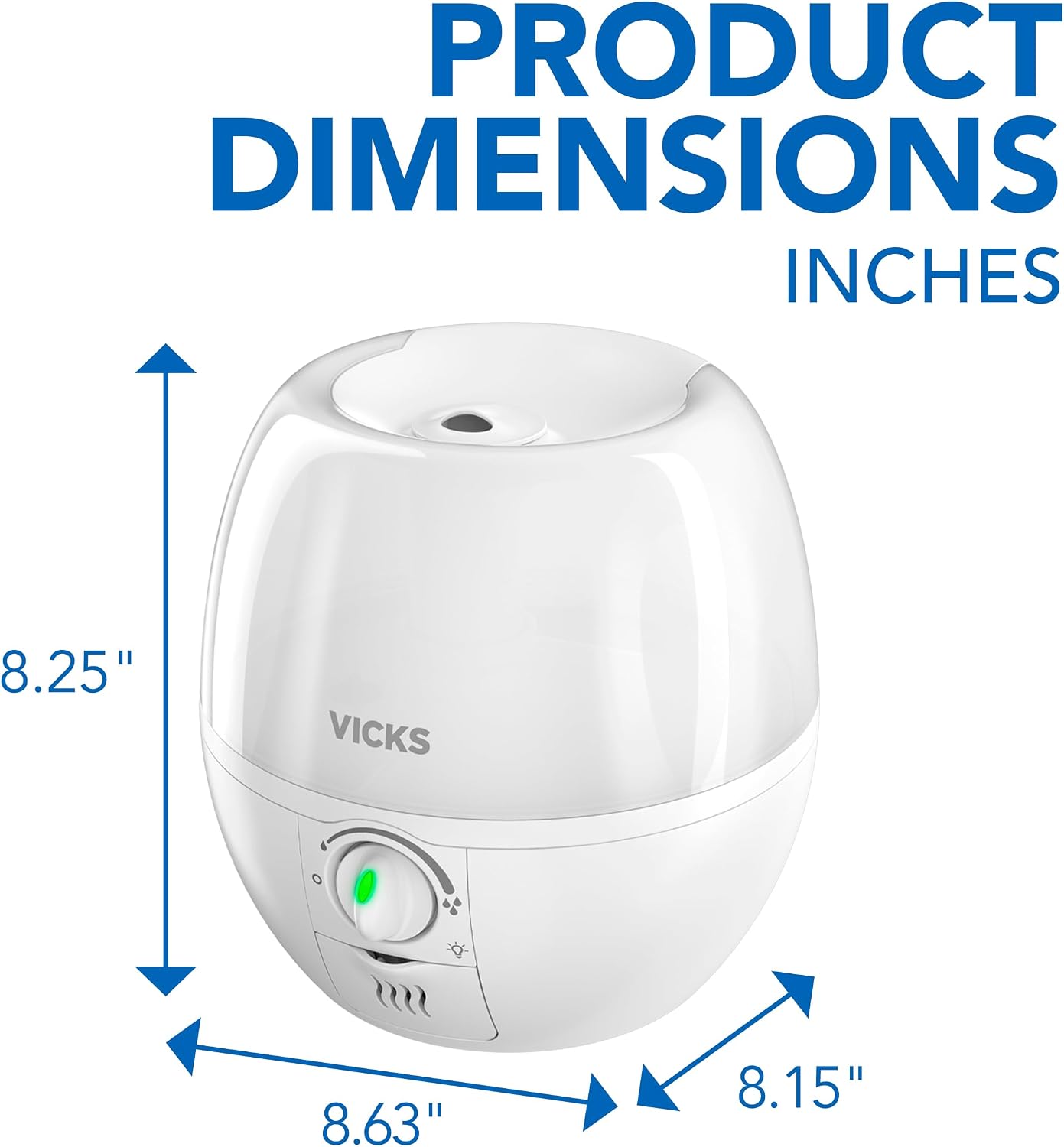 Vicks Humidifier 3-in-1 SleepyTime Cool Mist Humidifier for Baby & Kids Rooms with Color Changing Night Light and Essential Oil Diffuser, White