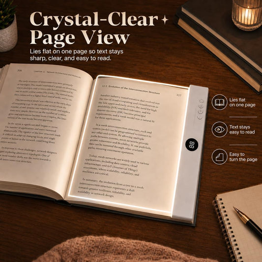 LED Page Reading Light, Rechargeable Flat Book Light, Normal White