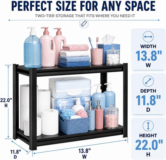 Over Washer and Dryer Shelves, Adjustable 5 Tier Metal Laundry Room Organizer and Storage Rack, Heavy Duty Utility Shelving Unit, 36"Wx 16"Dx 72"H Rust Resistant Steel Freestanding Shelf, Black