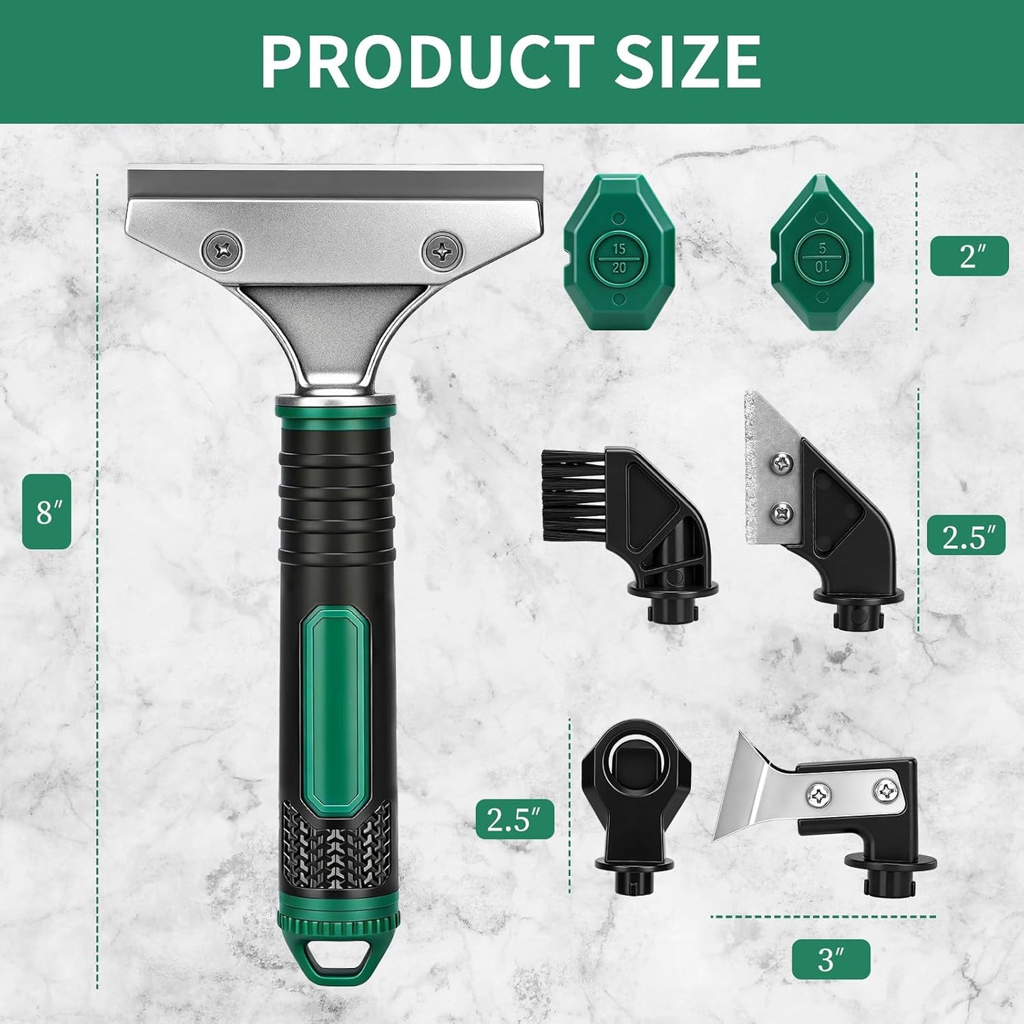 6 in 1 Caulking Tool & Caulk Remover Tool Kit with Dual-End Multi-Function Handle – Grout Removal Tool & Scraper for Bathroom, Kitchen, Tile Sealing