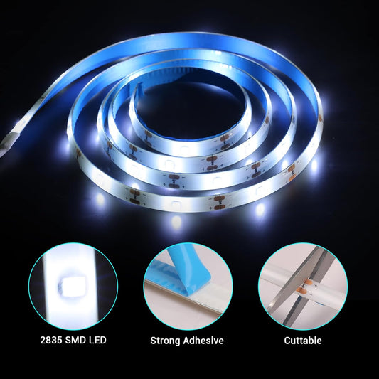 Motion Sensor Led Light Strip Battery Powered, Cuttable, Waterproof, 3.3FT Motion Activated Strip Lights White for Cabinet Closet Kitchen Bathroom Stair Pantry Shelves Bedroom Indoor