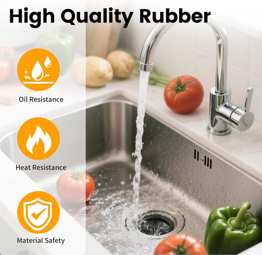 Garbage Disposal Splash Guard, 2 Pack Upgraded EPDM Rubber Drain Insert for InSinkErator Evolution Series 3 3/8" QCB-AM Sink Baffle Drain Cover Removable Quiet Collar EPDM Strainer Insert Parts