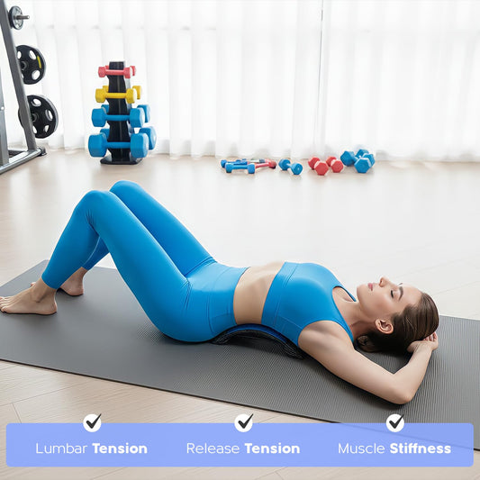 YOLLO Back Stretcher for Lower Back Pain Relief, 4-Level Adjustable Lumbar Support Board, Back Cracker Device with Acupressure Points, Spine Decompression & Posture Correction for Home, Office & Gym