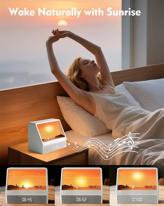 Sunrise Alarm Clock with Sound Machine, Alarm Clock with Bluetooth Speaker