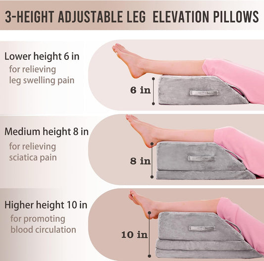3 Heights Leg Elevation Pillow Blood Circulation, Swelling, L 24"