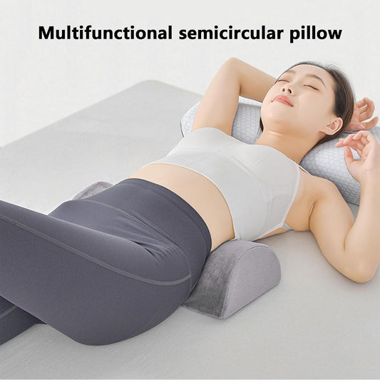Half Moon Waist Pillow: Memory Foam Lumbar Support Cushion for Back, Legs and Knees, Comfortable Bolster Pillow for Back Sleeping
