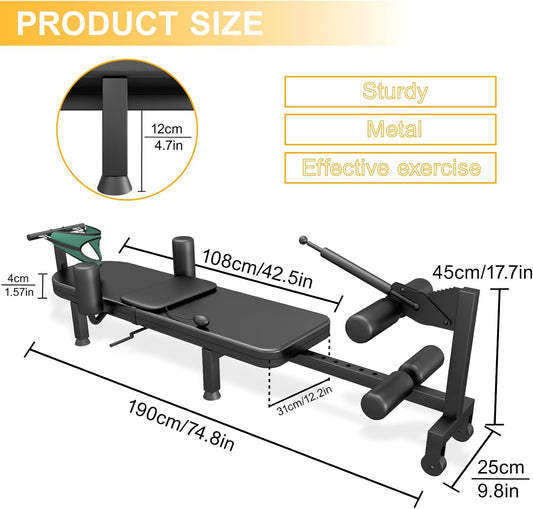 Home Lumbar Traction Table, Portable Massage Cervical & Lumbar Stretcher Bed, Full Body Traction Bed for Tension Relief and Back Decompression (Black)