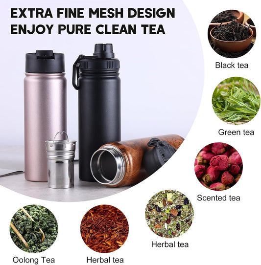 Sivaphe Infuser Travel Mug with Removable loose leaf Tea Strainer Tea Filter Water Bottle 18/8 Stainless Steel Insulated Tumbler for Women Rosegold