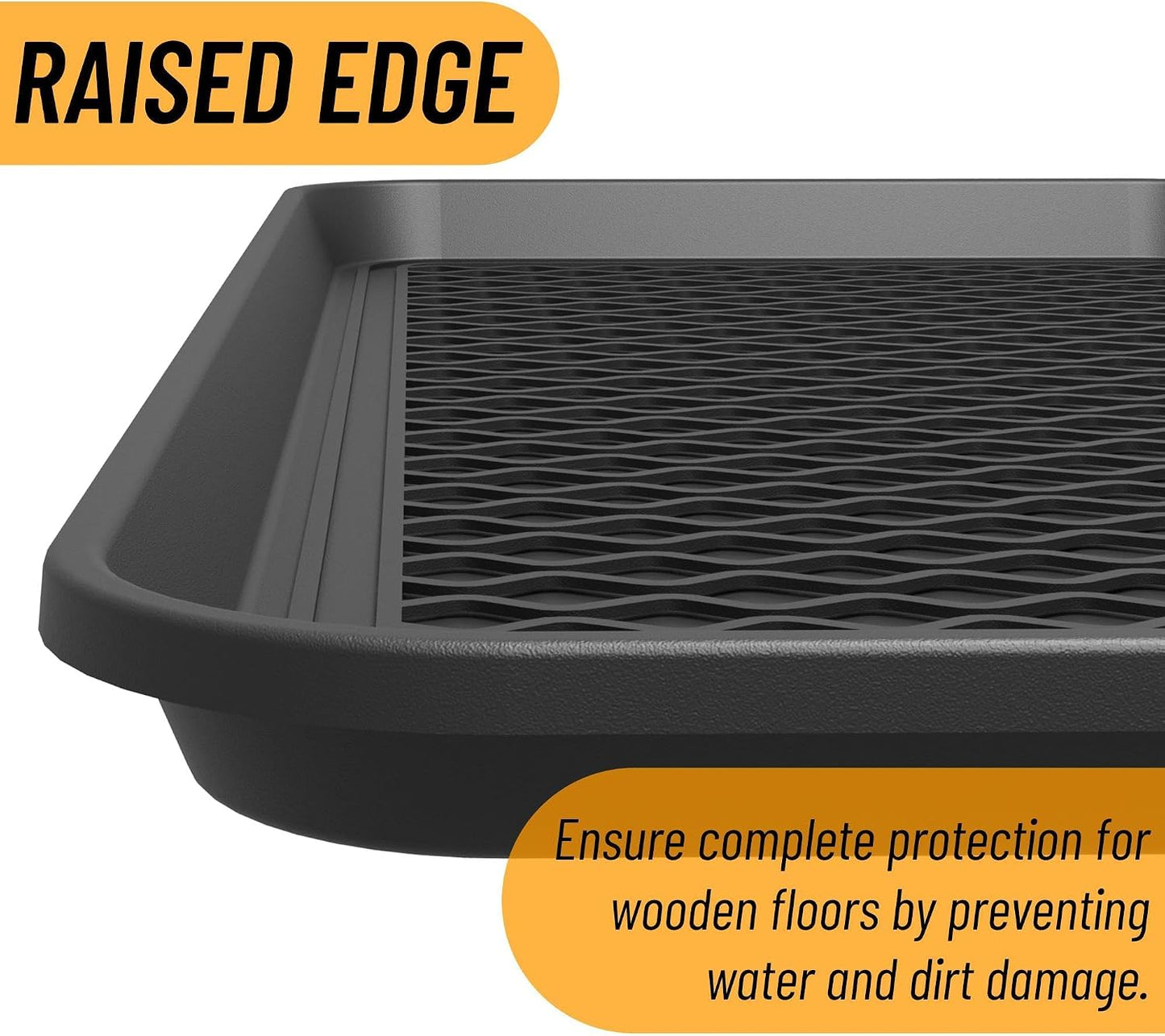 Boot Tray Mat with Lip Waterproof Shoe Tray 14.25x28 Inches | Entryway Use, Indoor & Outdoor, Catch-All Design, Shoe Storage, Waterproof Lip Edge