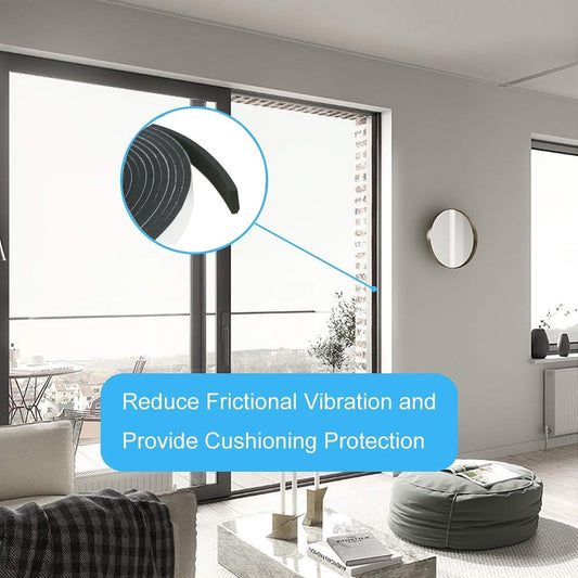 Weather Stripping Foam Tape 2 Rolls (1/2 in x 1/8 in x 16.4FT), Self Adhesive Door Seal for Small Gaps, Window Insulation, Draft Stopper Foam Strip Total 32.8 FT