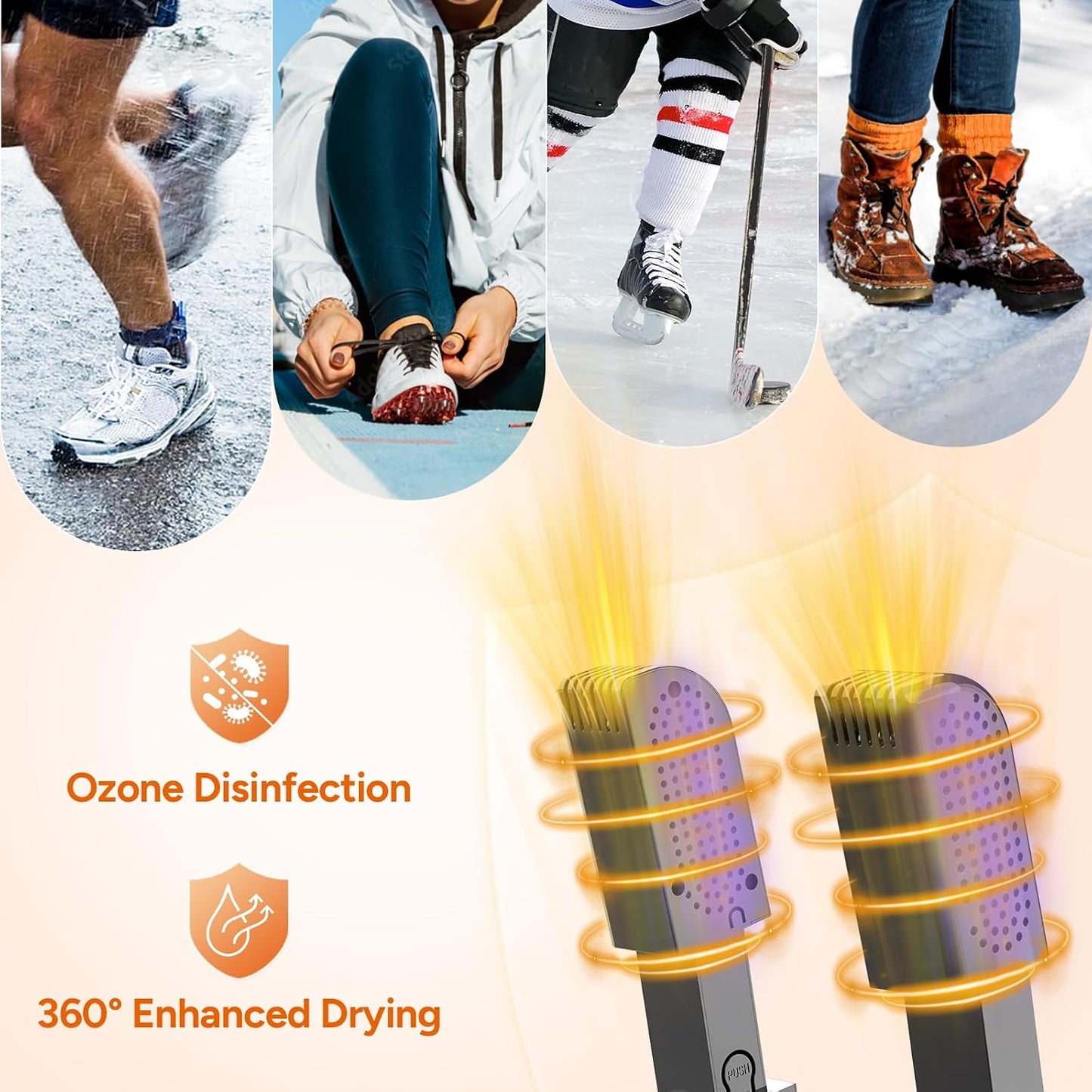 DR.PREPARE Boot Dryer Shoe Dryer, Glove & Boot Warmer with Heat Blower, Adjustable Rack & Timer for Shoes, Gloves, Hat, Socks