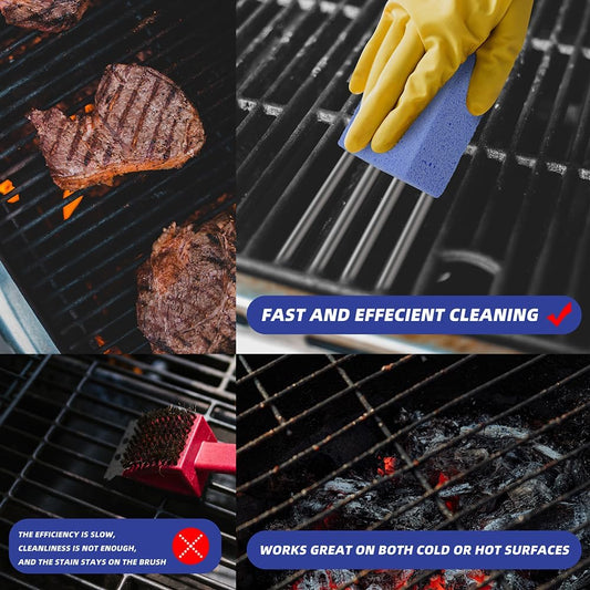 Magic Blackstone Griddle Scraper,4 Pack Gray Stone Cleaning Block Clean Brick for Grill, Removing Stains BBQ,Pool, Racks, Baking Steel, Oven, Flat Top Cookers, Utensils, Exfoliation Dead Skin, Toilet