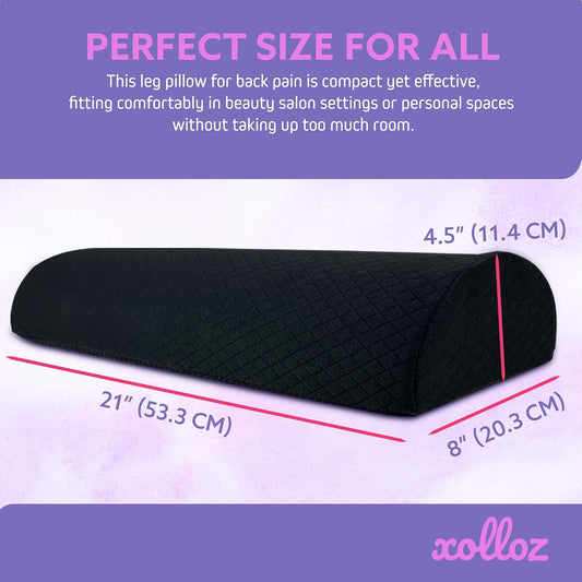 Knee Pillow for Back Sleeping, Bolster Pillow, Black 20 in | Versatile massage bolster provides comfortable under knee pillow support with a non-slip base for stability.