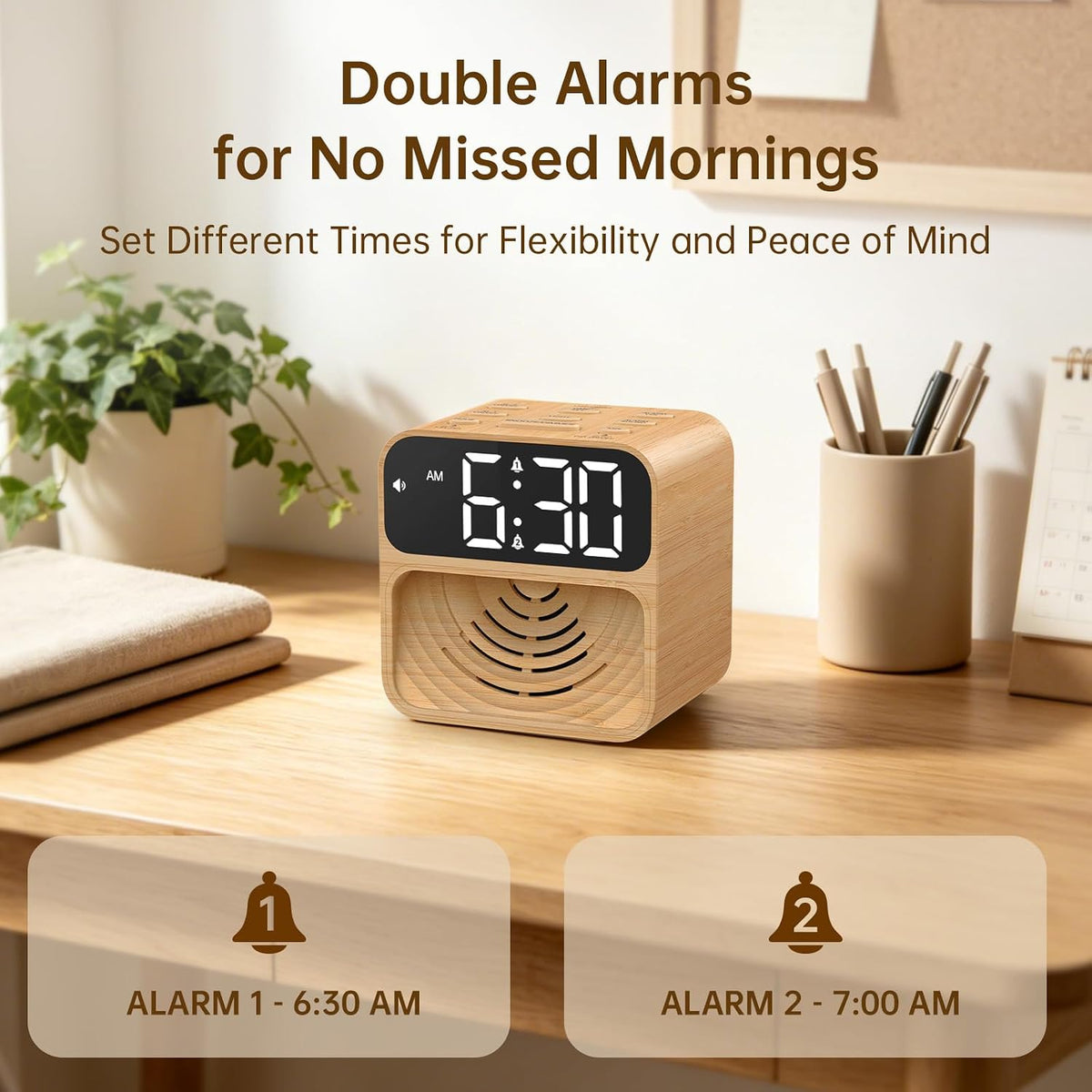 AuroraCalm Extra Loud Alarm Clock for Heavy Sleepers with 115dB Alarm
