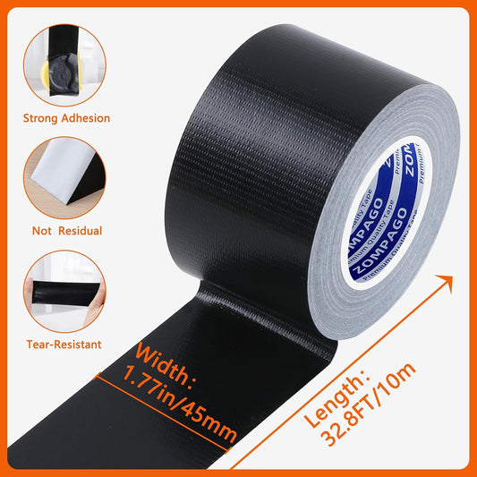 ZOMPAGO White Window Weather Sealing Tape 2.4in x 33FT, Cloth Draft Stopper for Sliding Door & Gap Filler, Strong Adhesive Window Seal Tape Air Conditioner Door Weather Stripping Insulation
