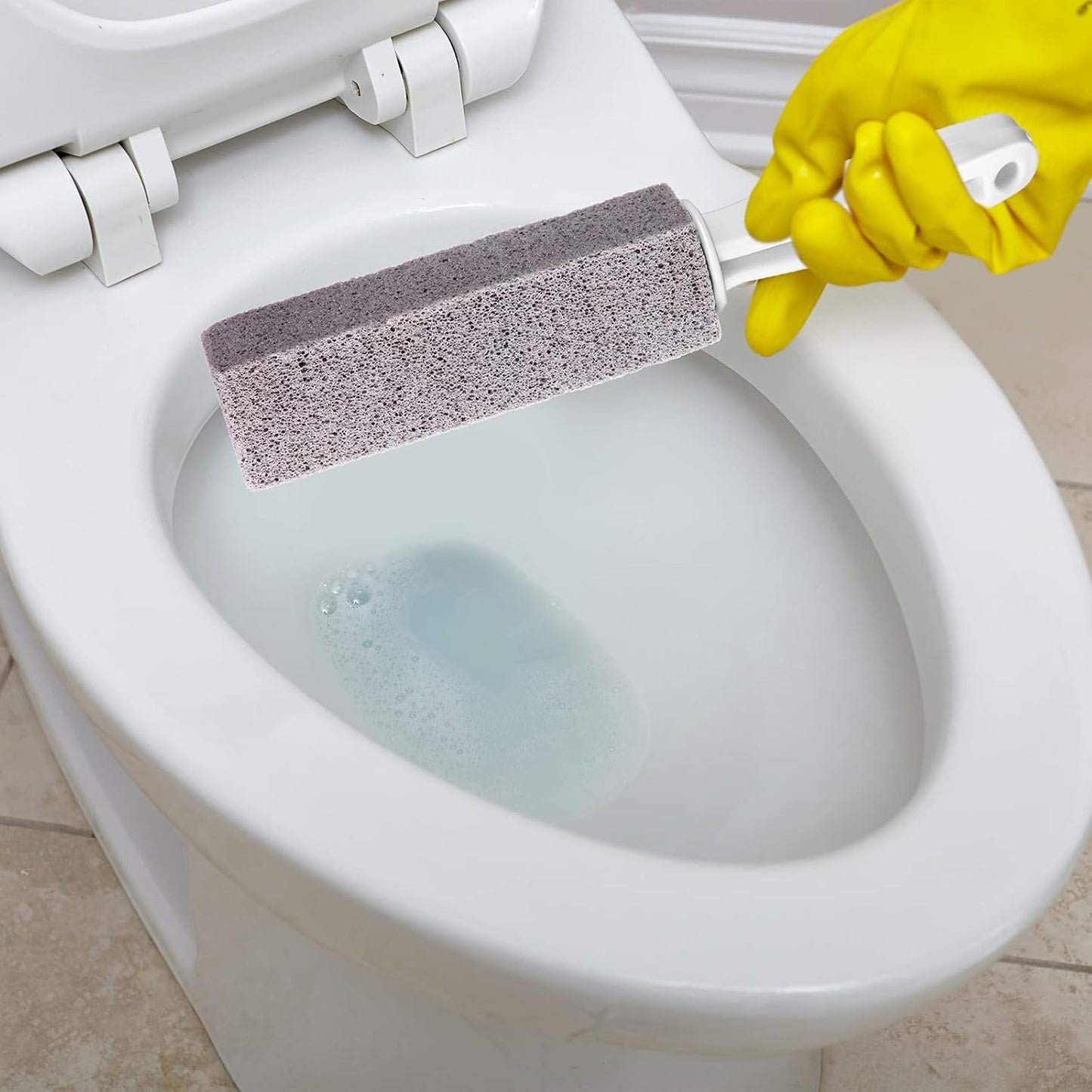 30 Pieces Pumice Toilet Bowl Brush Pumice Stone with Long Handle | Remove Limescale and Rust Toilet Stone Brush Block for Toilets Bath Grout Pool Kitchen Stove Oven Tubs Sinks Showers