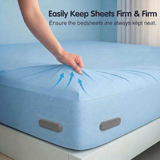 Bed Sheet Holder Straps for Corners, Fitted Sheet Holder Clips, Sheet Holders for Corners, Bed Sheet Clips, Mattress Sheet Corner Holders, Adjustable Fitted Sheet Clips for All Bed Sizes