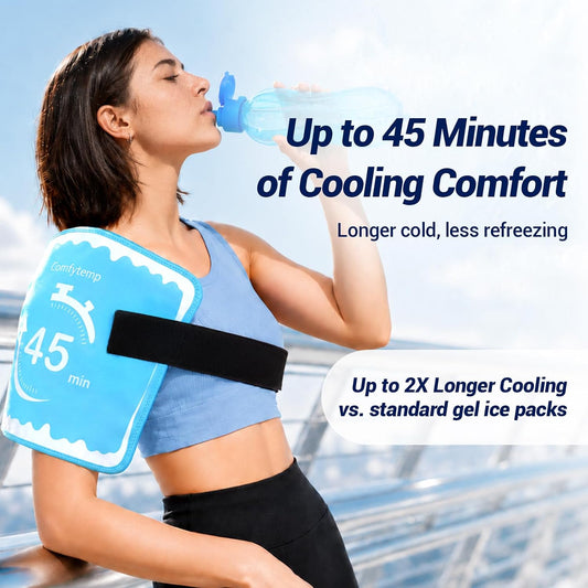 Comfytemp Gel Ice Packs for Injuries Reusable, 45 Min Long Lasting Ice Pack
