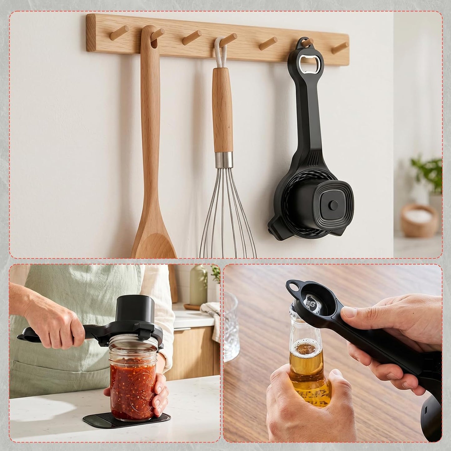 Stillstorm Electric Jar Opener, Bottle Opener whith Automatic locking | Jar opener with Gripper Pad, Multifunctional for Seniors &Weak Hands & Kids, Gift for Mother