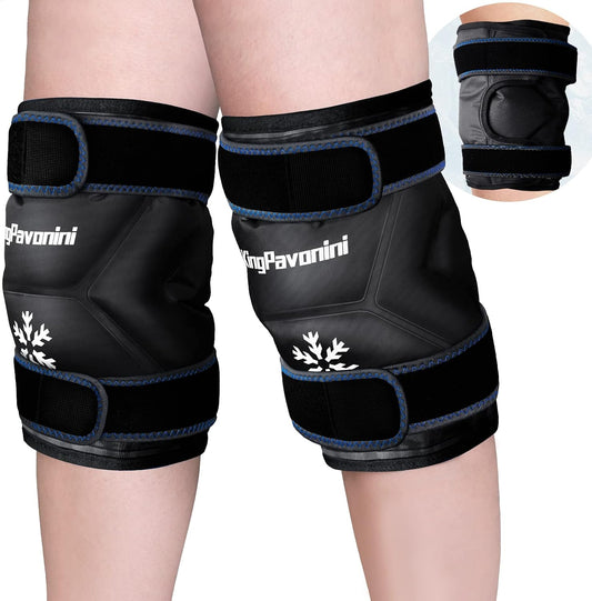 KingPavonini XXL Knee Ice Pack Wrap Around Entire Knee After Surgery, Large Reusable Gel Ice Pack for Injuries, Pain Relief, Swelling, Sports Injuries, 1 Pack (Blue)