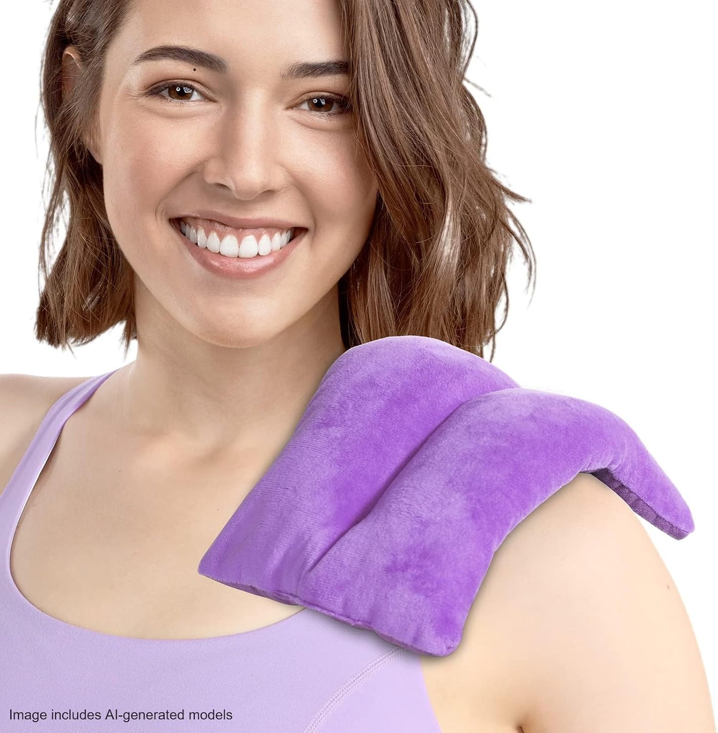 Atsuwell 6 x 11'' Microwave Heating Pad for Cramps & Joint Relief, Grey | Stomach & Neck Stress Relief , Hot or Cold Therapy, Rice Microwavable Heat Pack, Unscented Moist Pad for Women & Men
