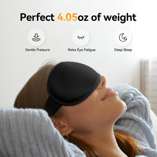 Weighted Eye Masks for Sleep, 3D Blackout Sleep Mask for Women | Zero Eye Pressure, Deep Cups; Eyelash Friendly Sleep Mask for Airplane Travel Essentials, Night Shift Nurses, Office Naps