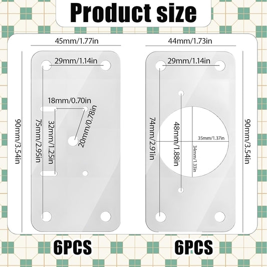 JJUNW 12Pcs Cabinet Hinges Repair Plates, Stainless Steel Repair Cabinets, Hinge Repairs Plate Cabinets Door Hinge with Mounting, Fixing Tool Plates Screws for Kitchen, Cupboard, Locker, Cabinet Doors