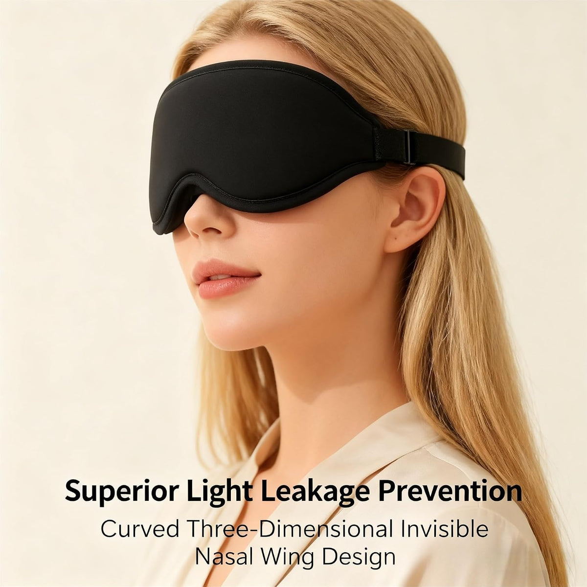 YA Ming 3D Eye Mask for Sleep with Nose Bridge, Adjustable Memory Foam Sleep Mask for Travel, Airplane Flight Essentials
