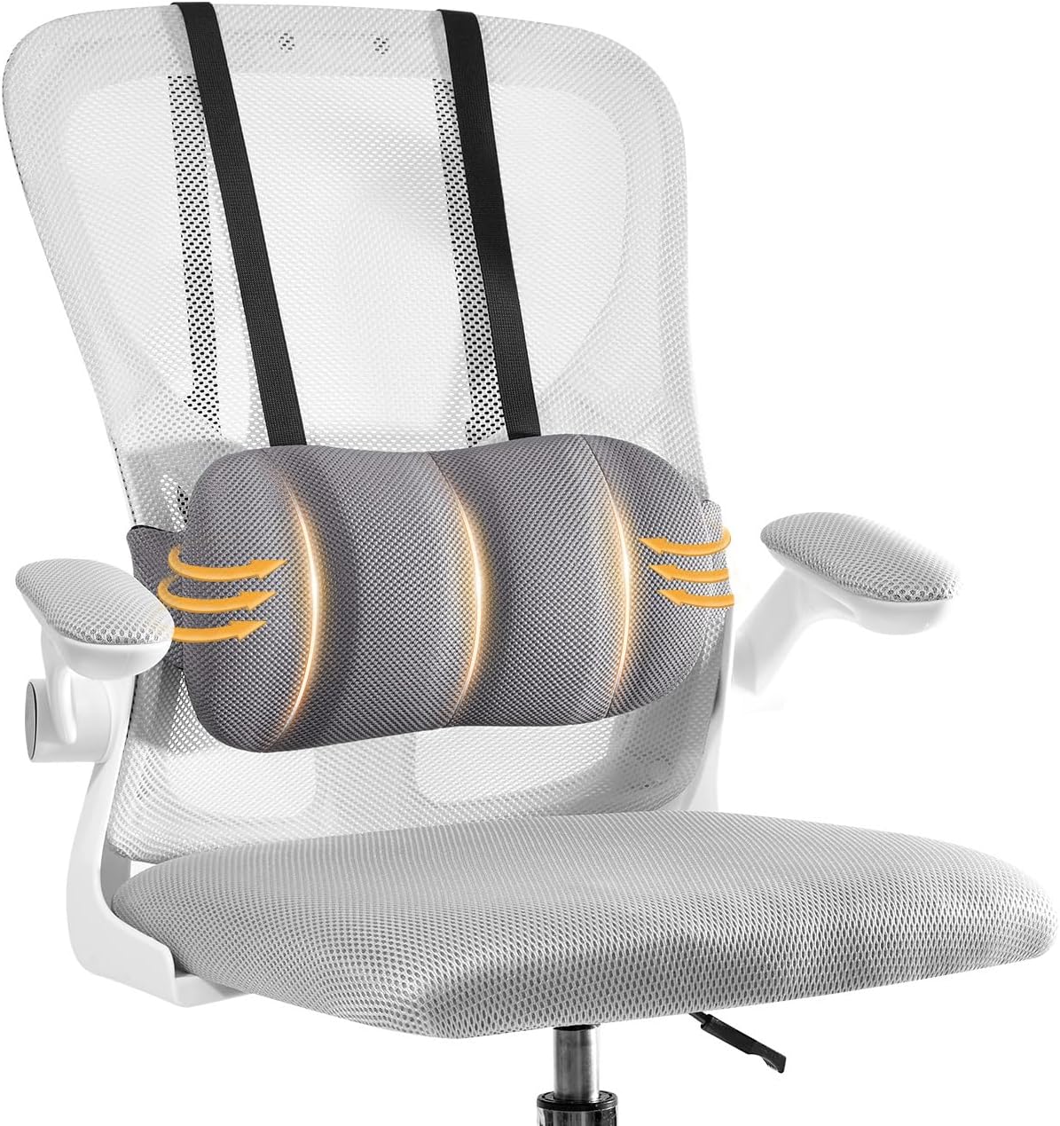 Lumbar Support Pillow for Car,Back Support for Car Seat Cushion,Adjustable Straps Securely Fixed Car Lumbar Support Pillow for Office Chair (Black)